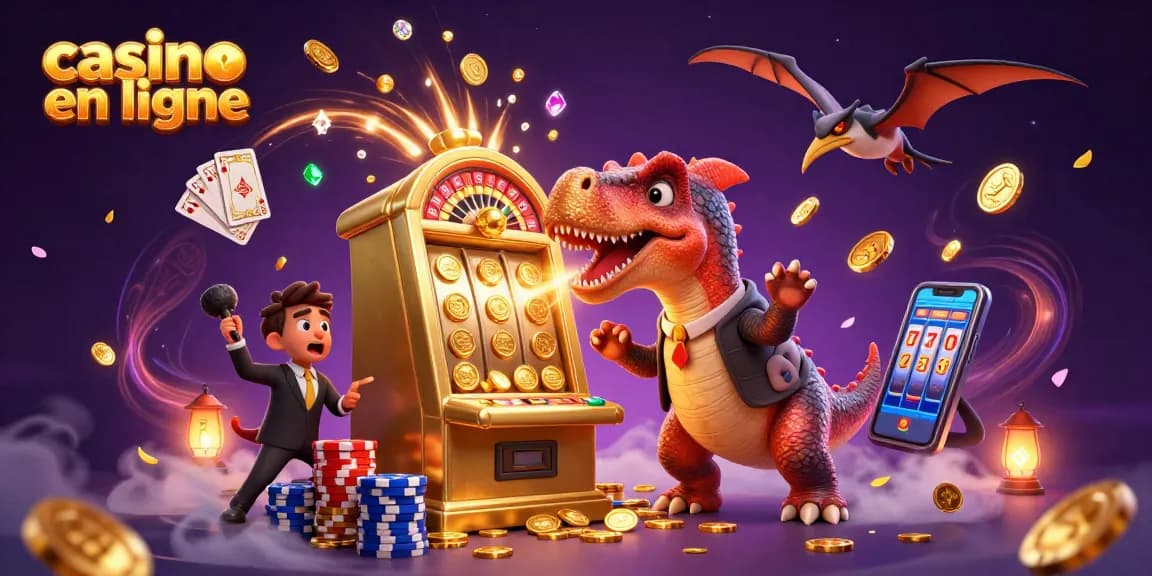 Gagnez des jackpots aux casinos en ligne avec des machines à sous et des personnages dinosaures dynamiques.