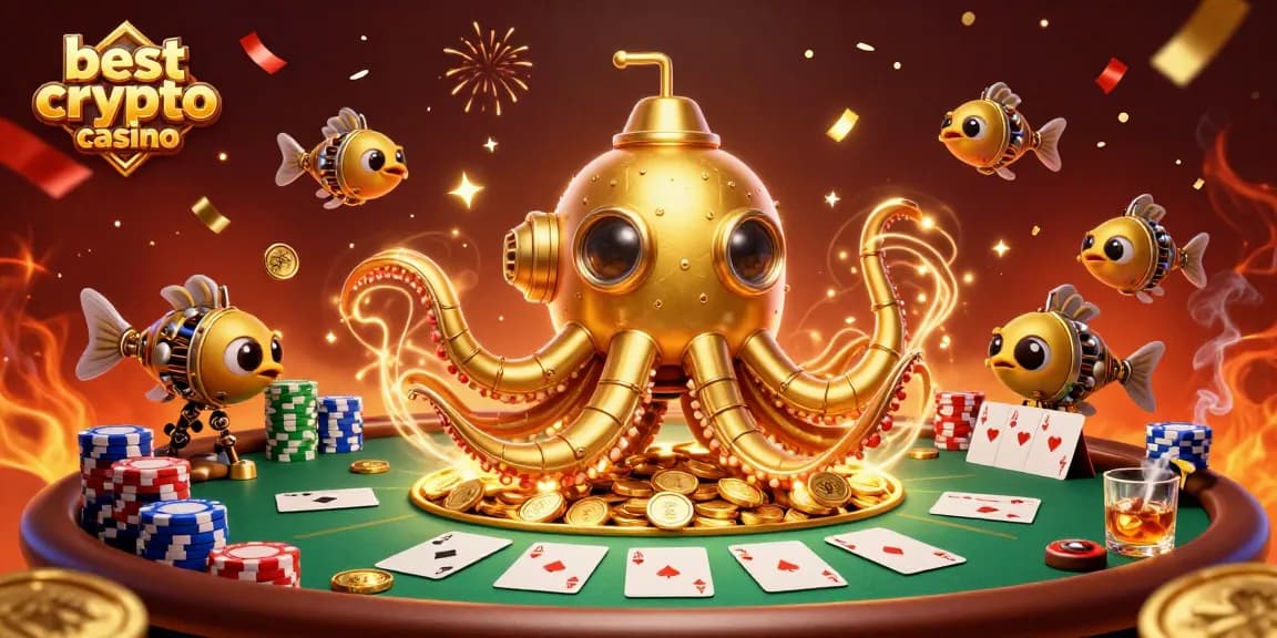 Descubre el mejor casino cripto donde la kraken dorada emerge en un mar de monedas.