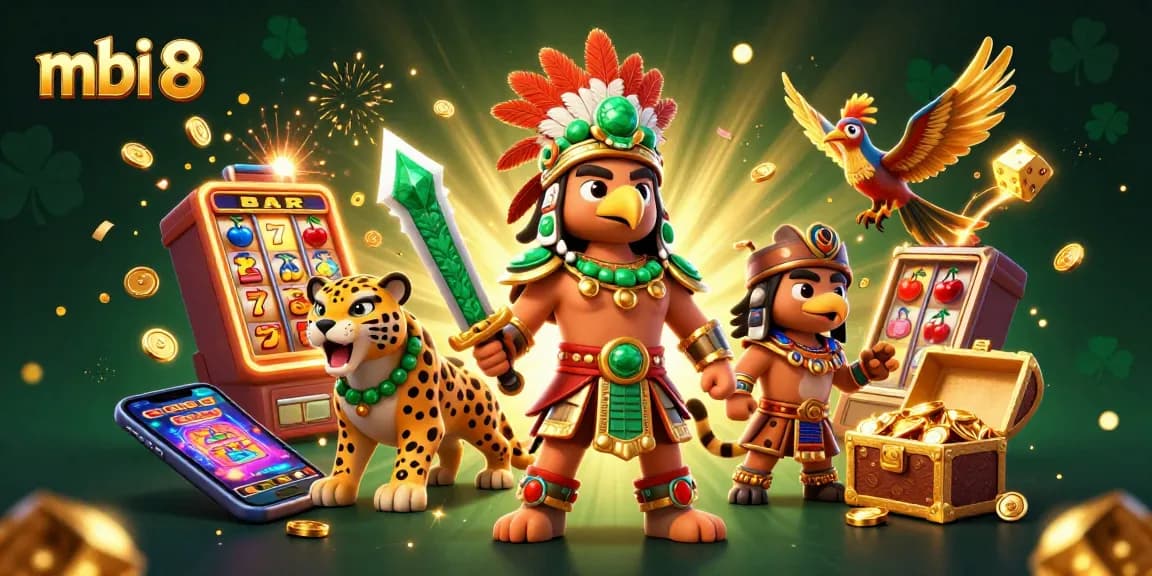 Win big at mbi 8 with thrilling slots and jackpots in this vibrant casino illustration.