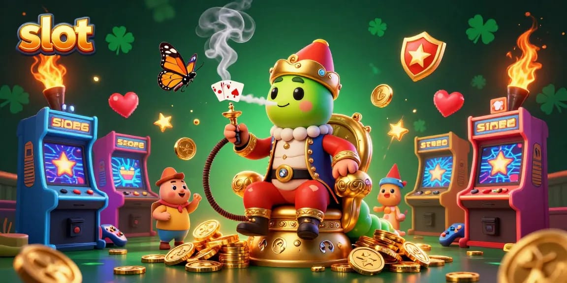 Experience the excitement of slot gaming with detailed 3D characters and vibrant casino elements
