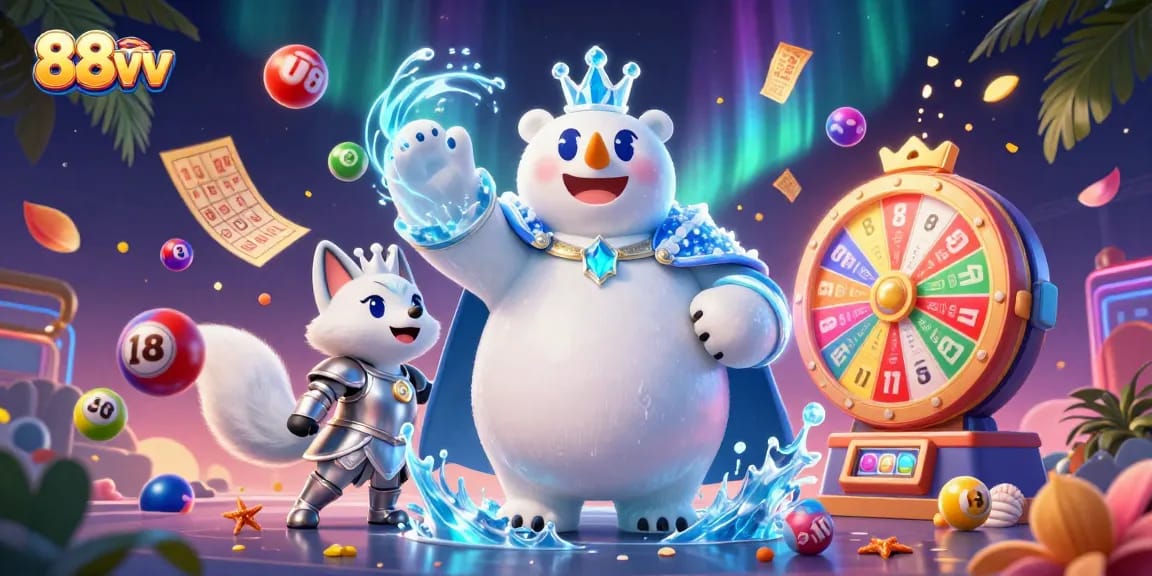 Experience the excitement of 88vv with dynamic lottery elements and festive casino themes.