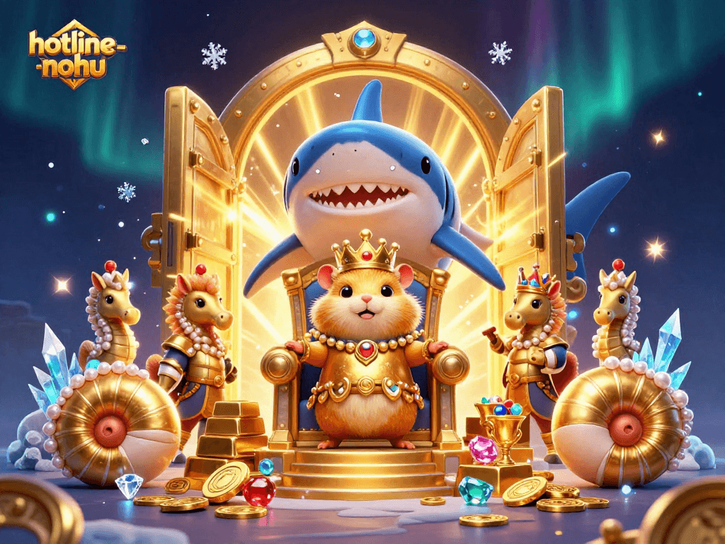 Engage in thrilling gameplay at hotline-nohu with a captivating royal hamster king and dynamic treasure scene.