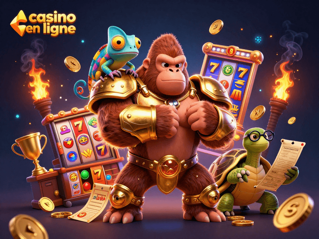 Casino en ligne : jouez avec puissance et stratégie à travers une scène animée et vibrante.
