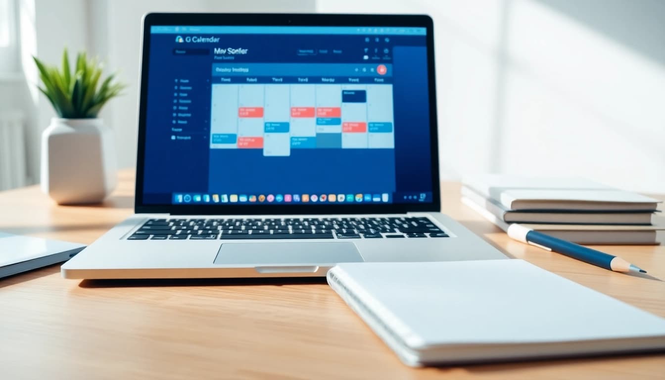 Automate calendar management efficiently in a professional workspace setting with digital tools.