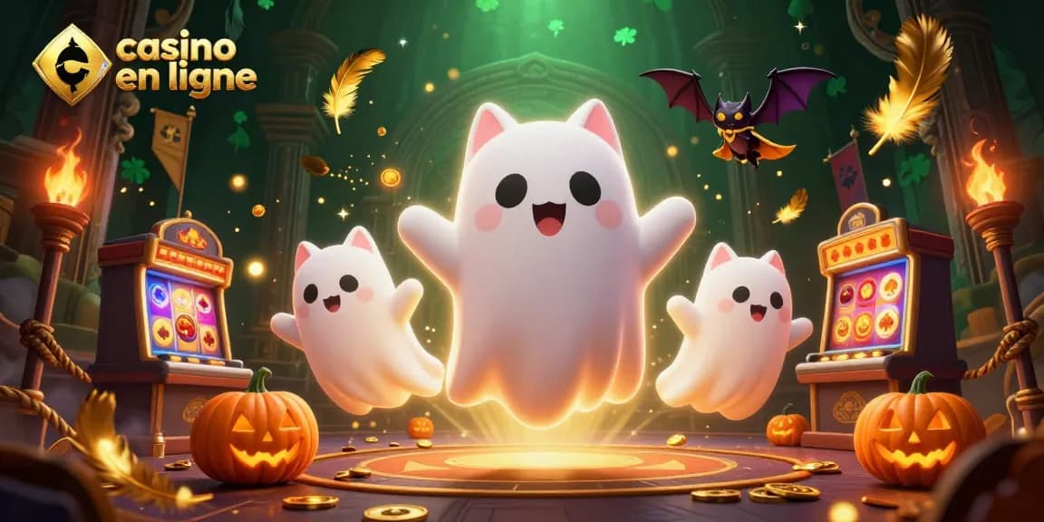 Découvrez des jeux de casino en ligne avec un fantôme joueur et ses amis dans un casino animé.