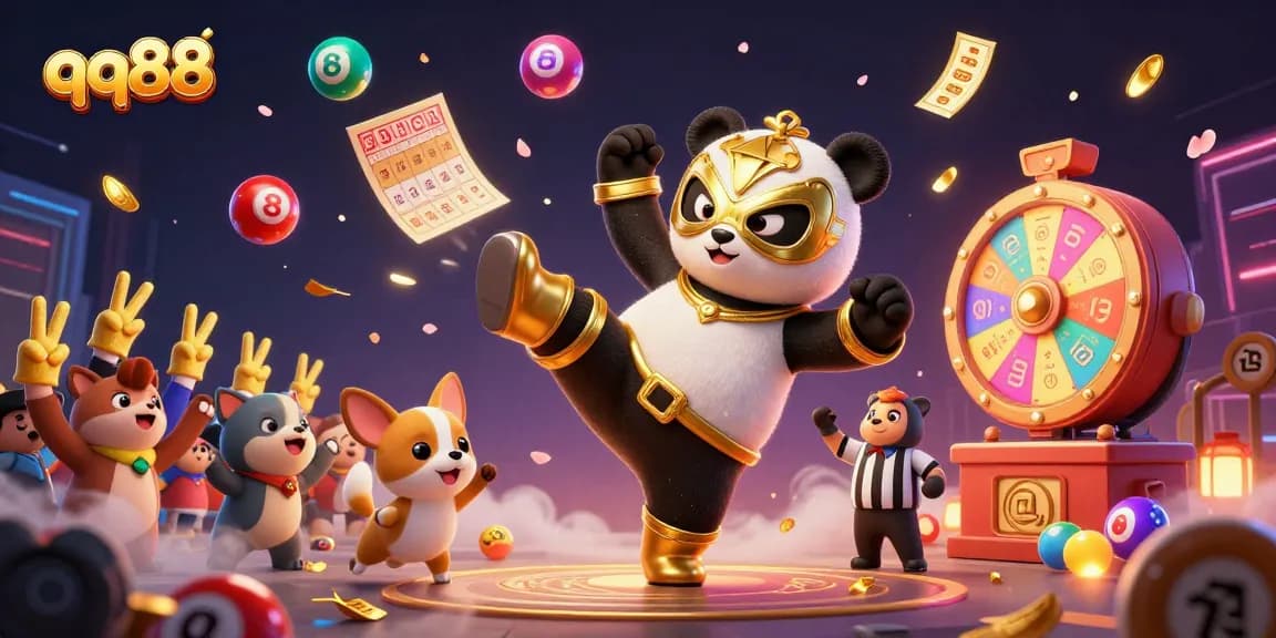 Experience exciting gameplay at qq88 with vibrant characters, colorful lottery elements, and engaging casino themes.