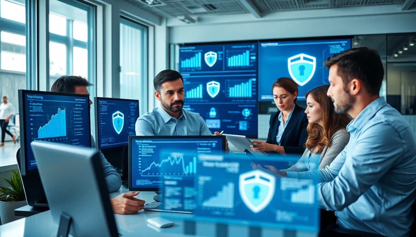 Enhance your understanding of cyber essentials plus with cybersecurity experts analyzing data.