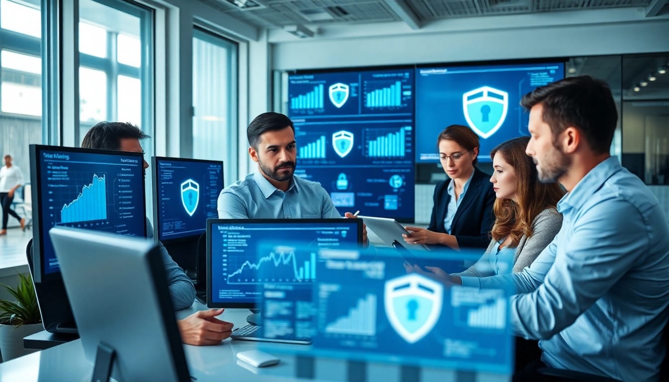 Enhance your understanding of cyber essentials plus with cybersecurity experts analyzing data.