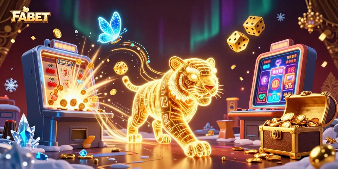 Experience thrilling gameplay with FABET amidst a vibrant casino scene filled with jackpot excitement.
