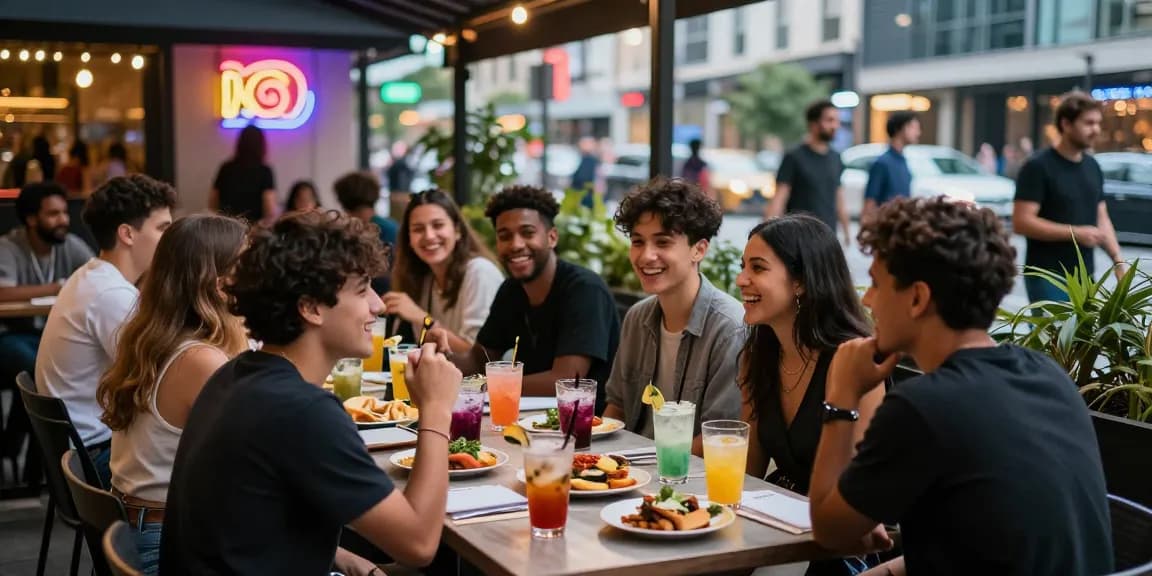 Vibrant nightlife gathering with friends exploring ai 18+ events in the city.