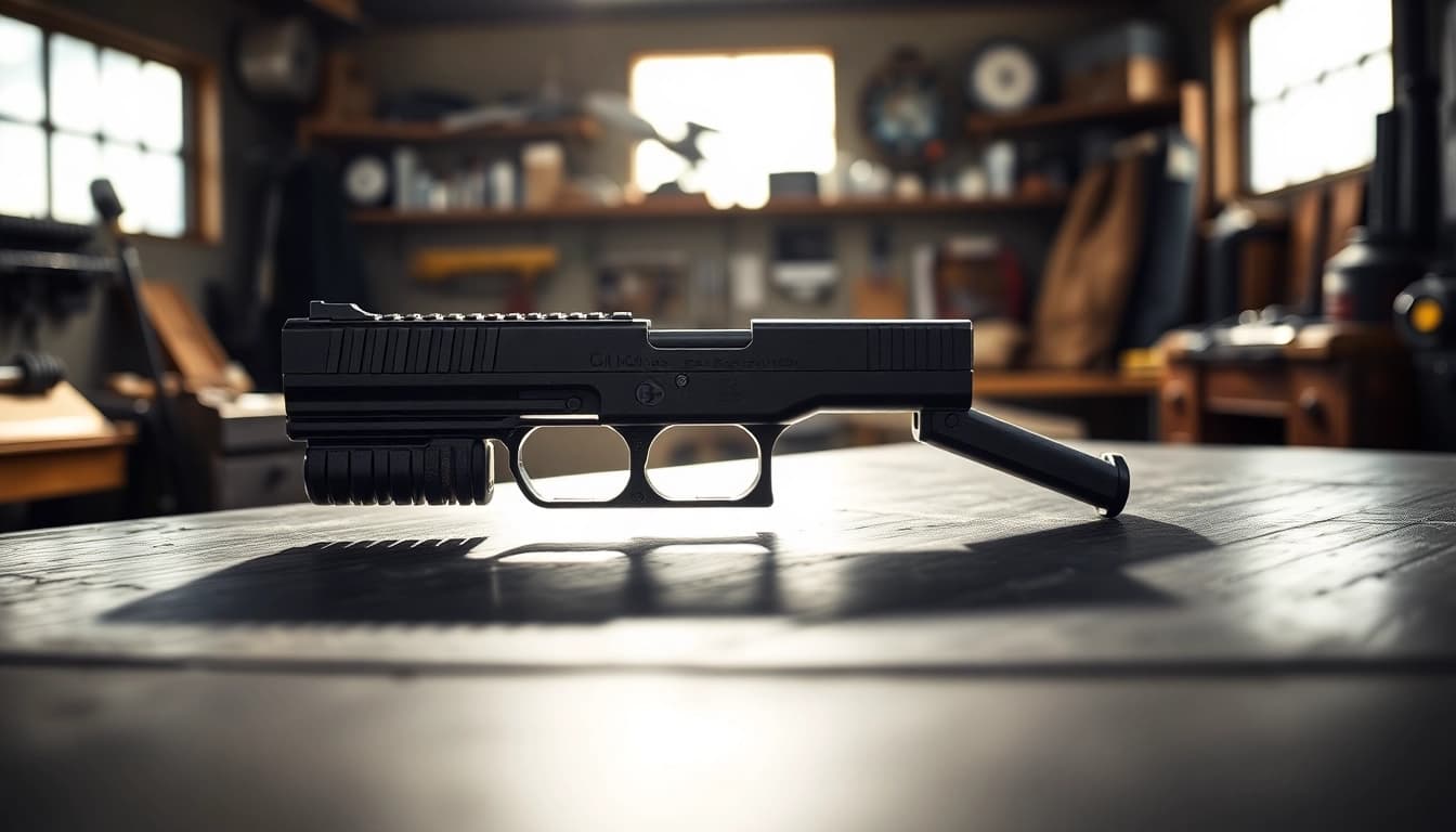 Examine the glock 26 gen 5 mos slide detailing its precision engineering and quality craftsmanship.