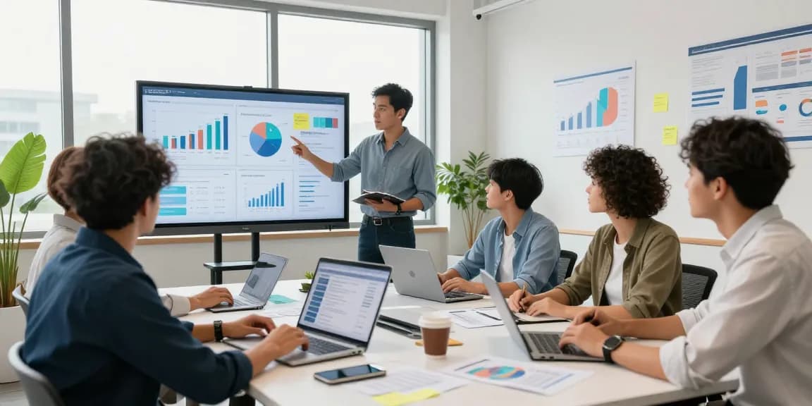 Check out our blog featuring a diverse digital marketing team collaborating creatively in a modern workspace.