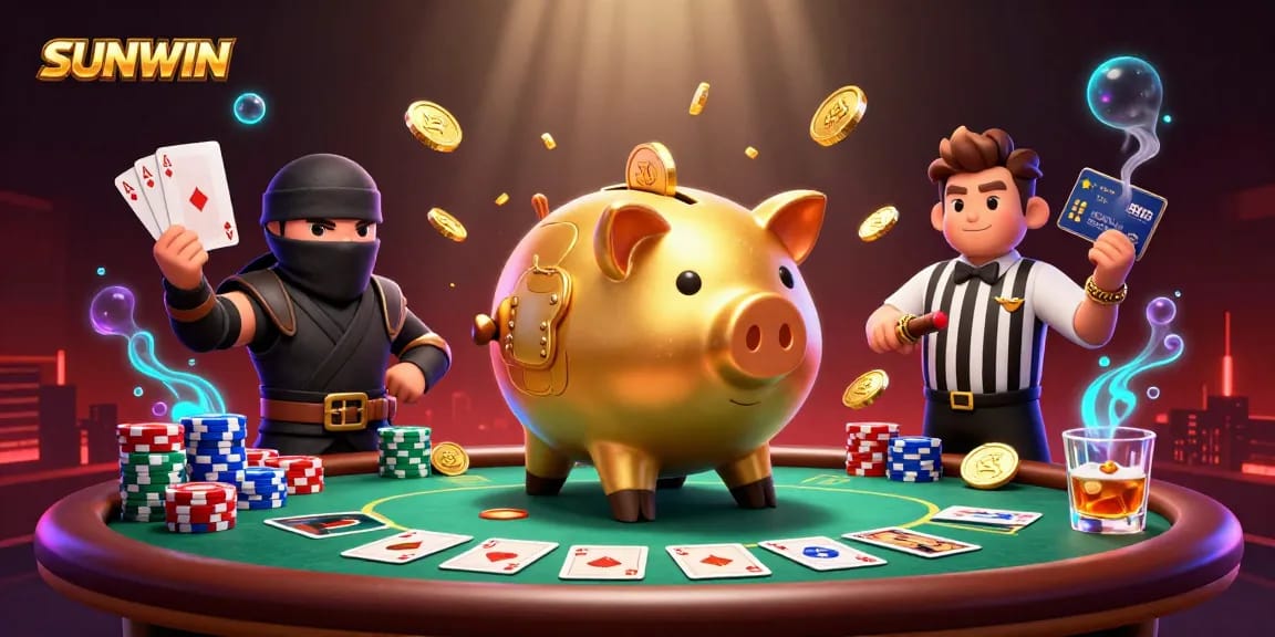 SUNWIN showcases a dramatic casino scene with a golden sumo wrestler and epic gaming action.