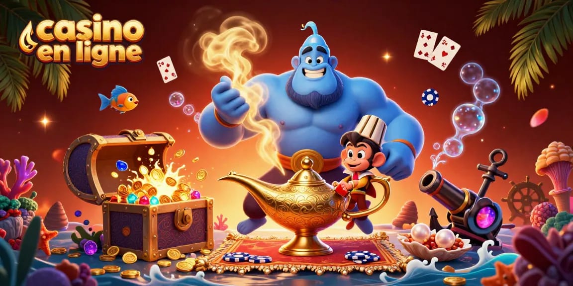 Découvrez l'univers du casino en ligne avec cette illustration dynamique de casino, mettant en avant des éléments et personnages fascinants.