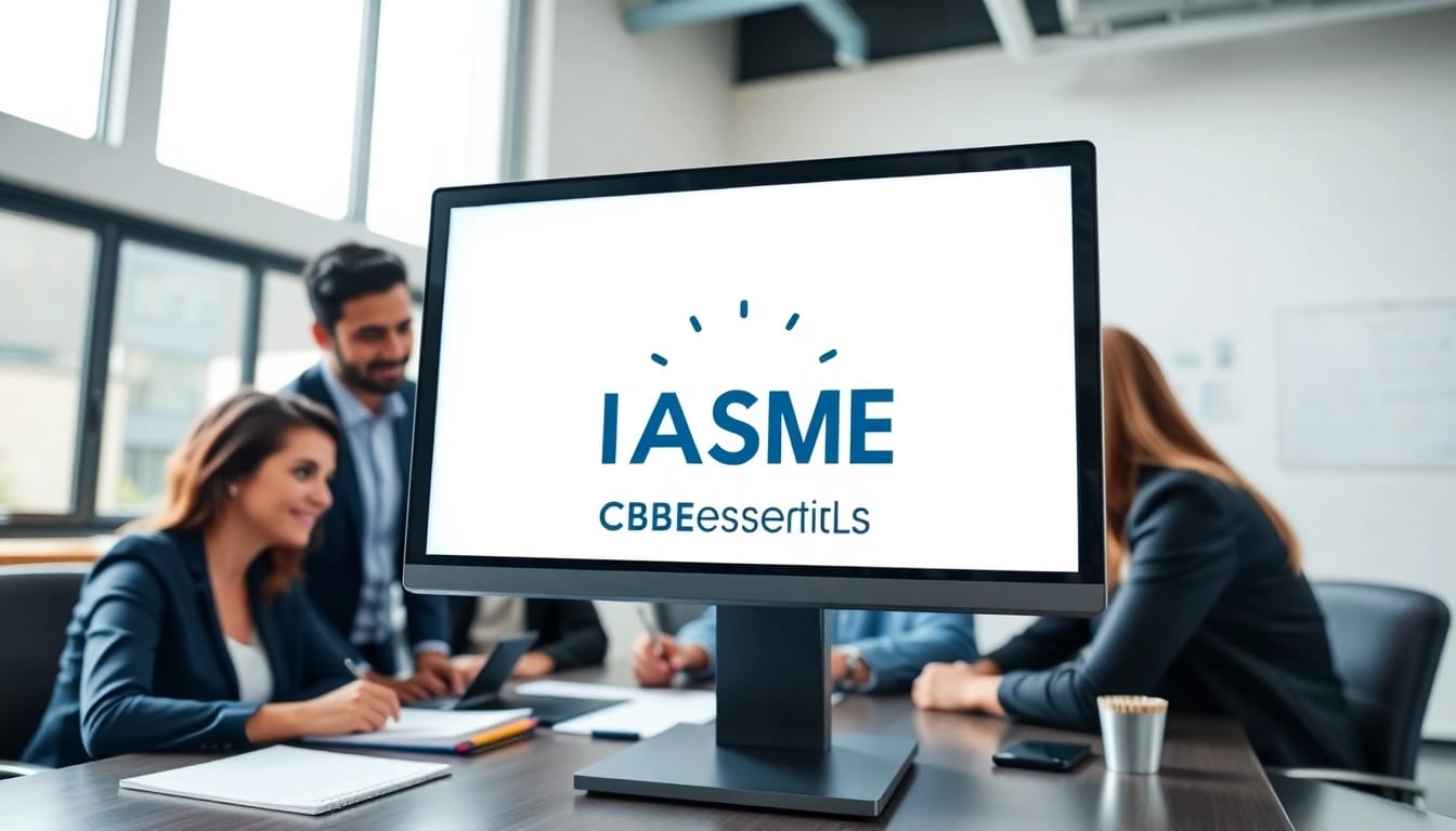Team discussing IASME Cyber Essentials strategies in a modern office.