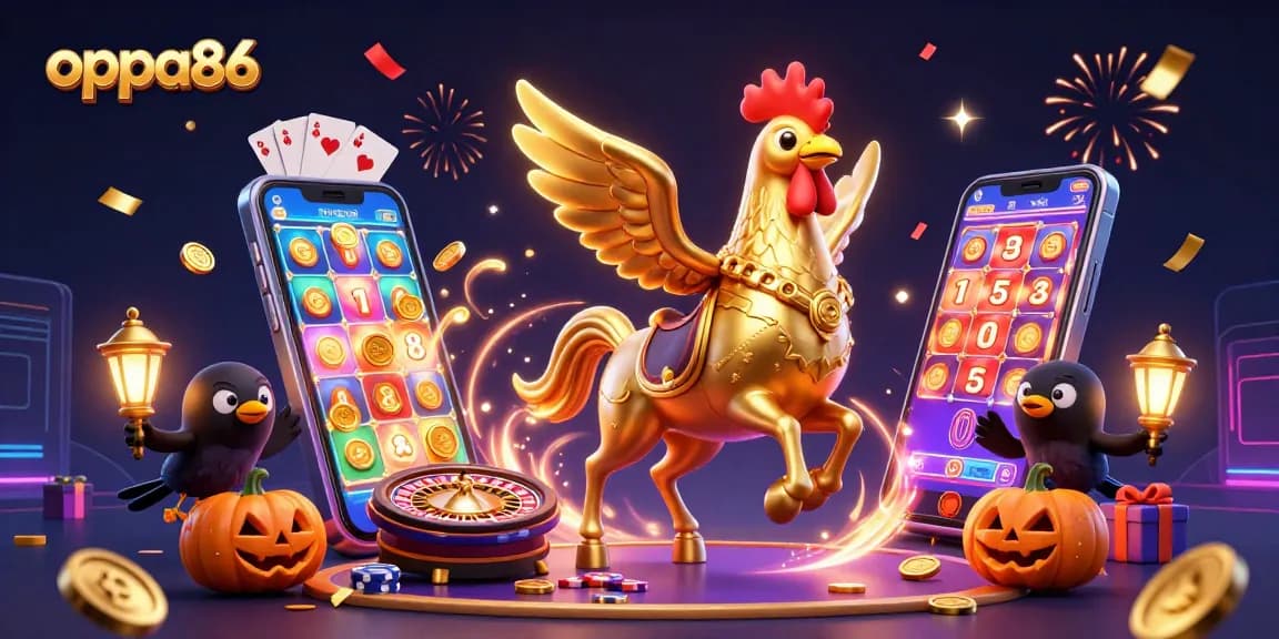 Experience thrilling wins at oppa86 with a vibrant casino scene featuring exciting slot games!