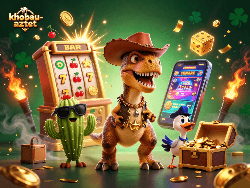 Engage with khobau-aztec in colorful casino adventures featuring a thrilling jackpot scene.