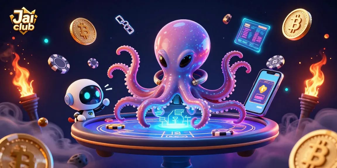 Join the action on Jai club with an alien octopus at a holographic poker table.