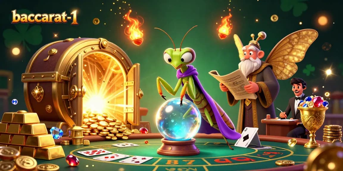 Play baccarat-1 strategically with expert guidance from mystical characters and glowing treasures.