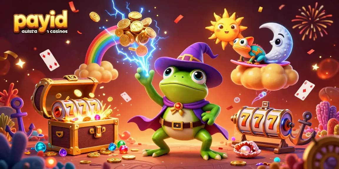 Experience the excitement at payid australian casinos with a dynamic 3D scene filled with slots and vibrant characters.