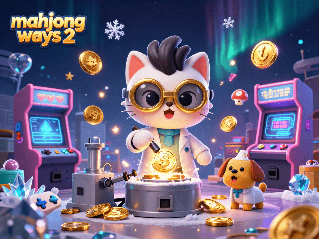 Engage with mahjong ways 2 as the cartoon scientist cat creates gold-coin-replication magic!