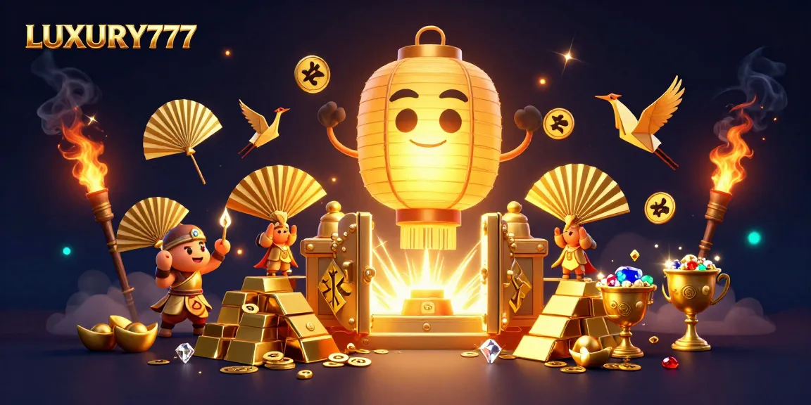 Bermain dengan LUXURY777, sebuah ilustrasi kasino 3D menampilkan karakter mistis dan elemen keberuntungan yang berkilau.