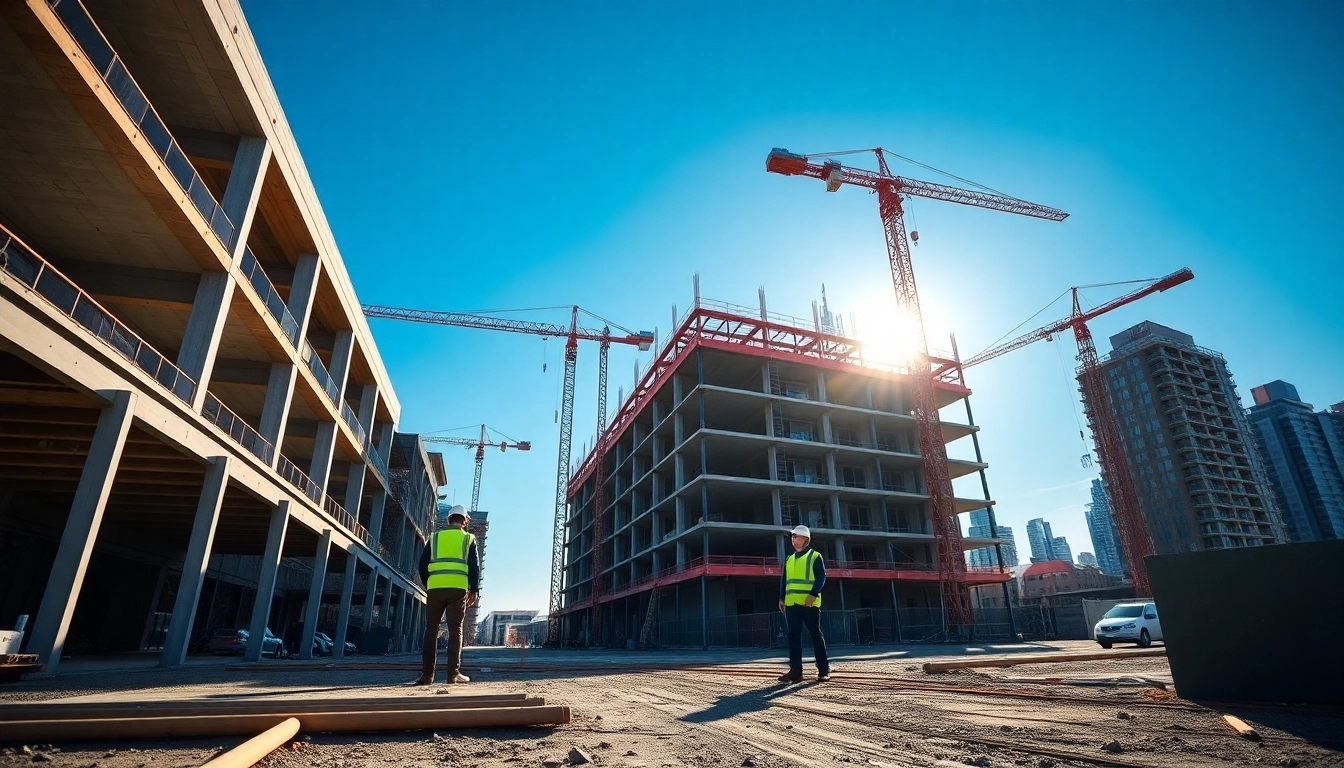 Build quality commercial construction denver colorado with skilled workers at a construction site.