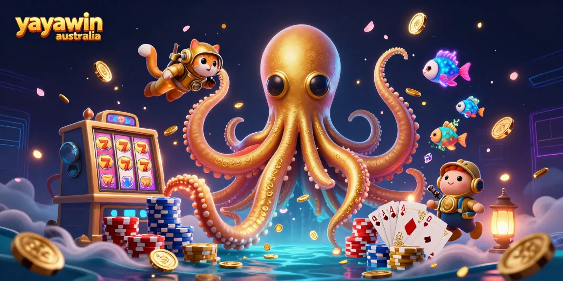 Spin into excitement at Yayawin Australia with a kraken, diving cat, and casino treasures!