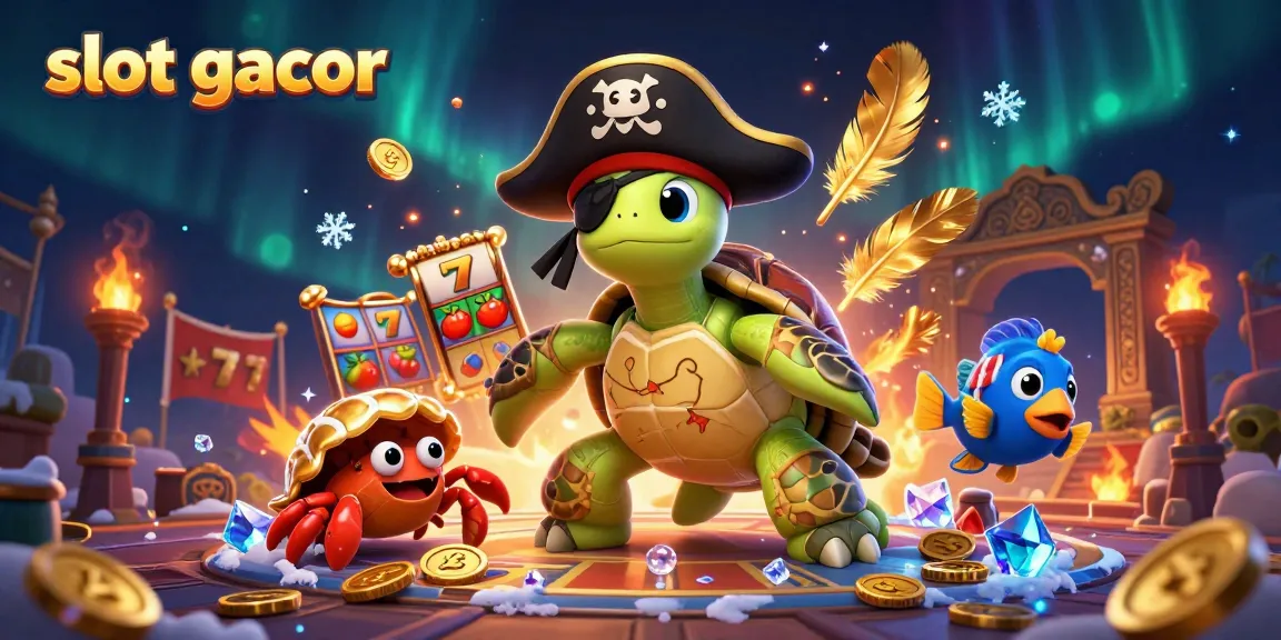 Engage with slot gacor dynamics featuring playful characters and vibrant game elements in a treasure scene.