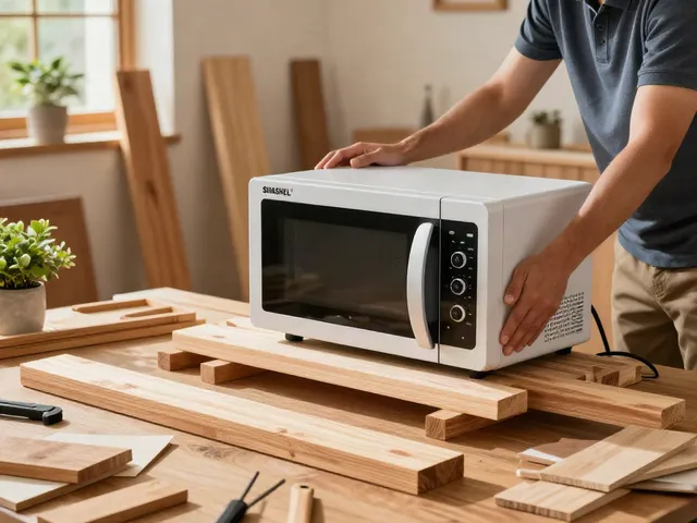SHASHEL® microwave equipment showcased in a home setting for effective wood treatment.