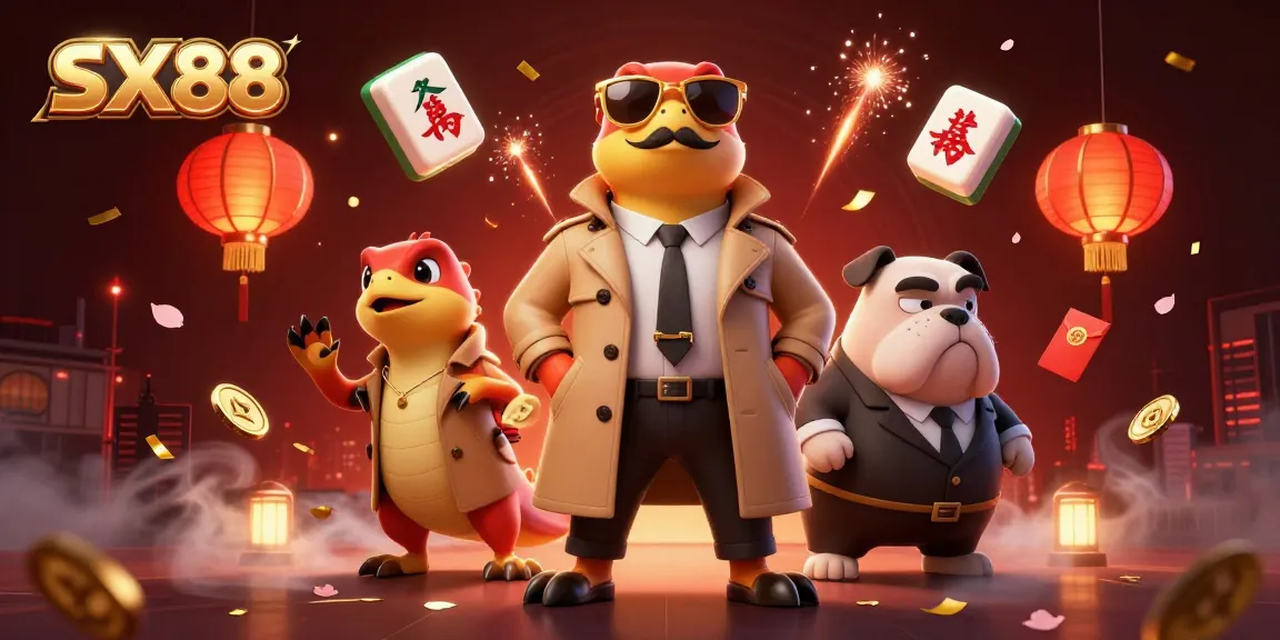 SX88 raptors in trench coat humorously attempting to enter a VIP casino lounge with a suspicious bulldog.