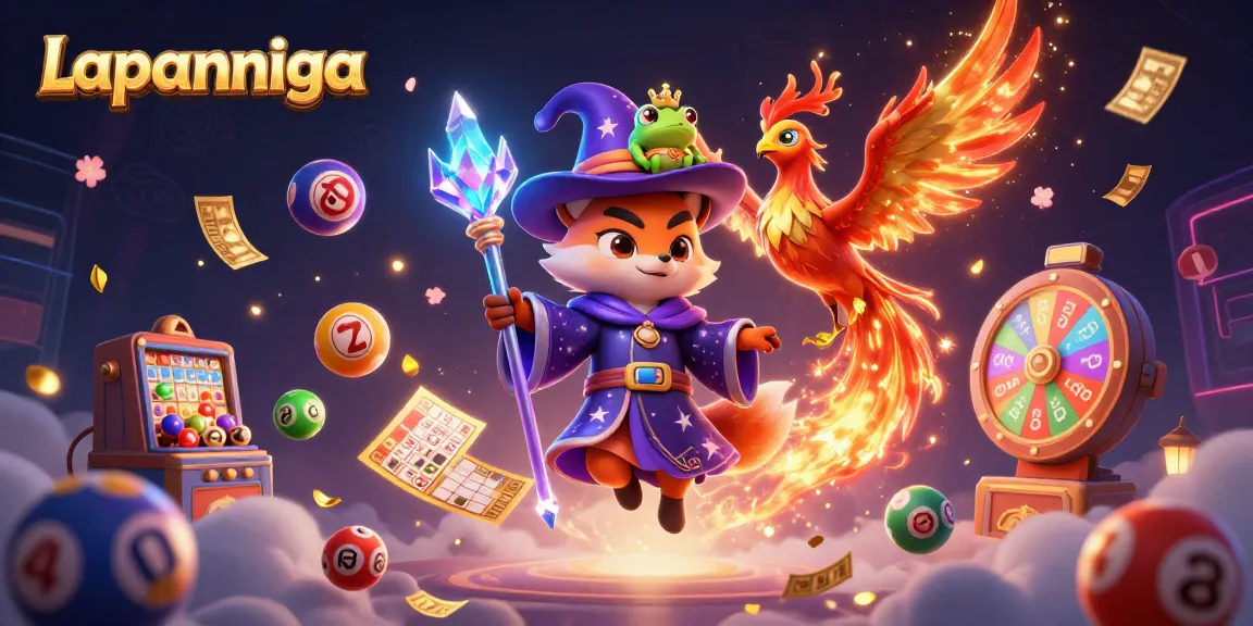 Engage with Lapannaga's exhilarating lottery excitement featuring a wizard, phoenix, and enchanted frog.