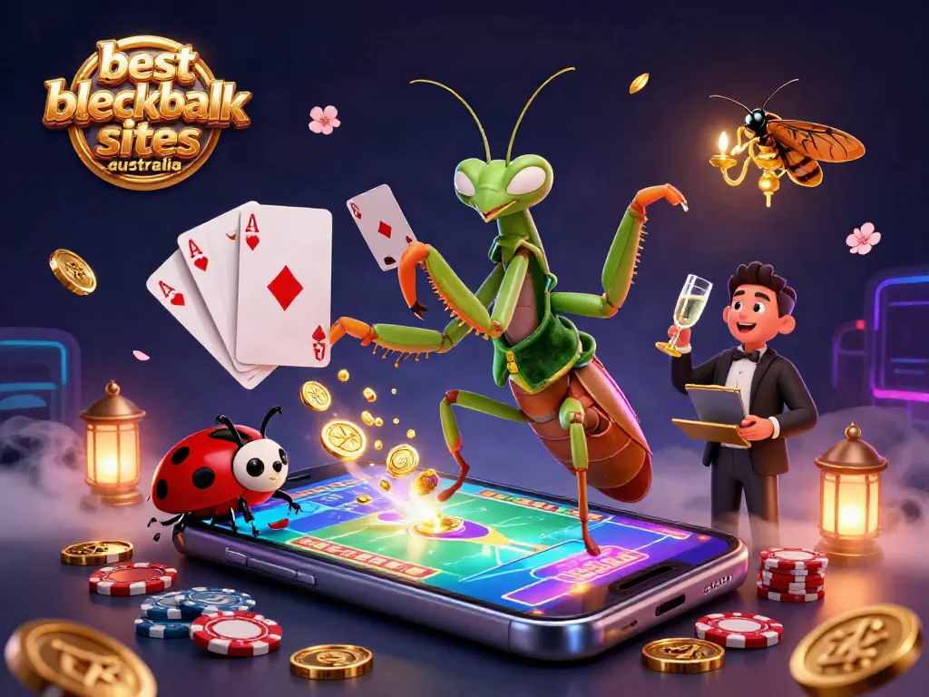 Experience the excitement of playing at the best blackjack sites Australia with this vivid illustration.