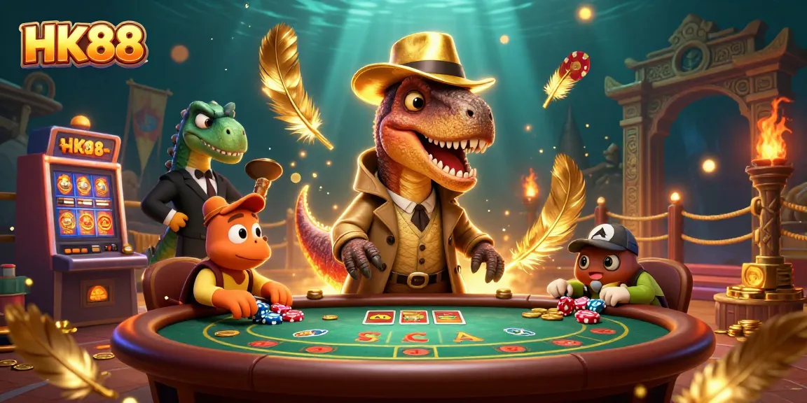 Engage in thrilling gameplay with HK88's dynamic blackjack scene featuring cartoon characters and vibrant casino elements.