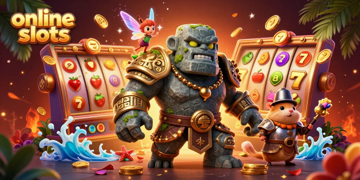 Experience thrilling online slots action with colorful symbols and magical characters.