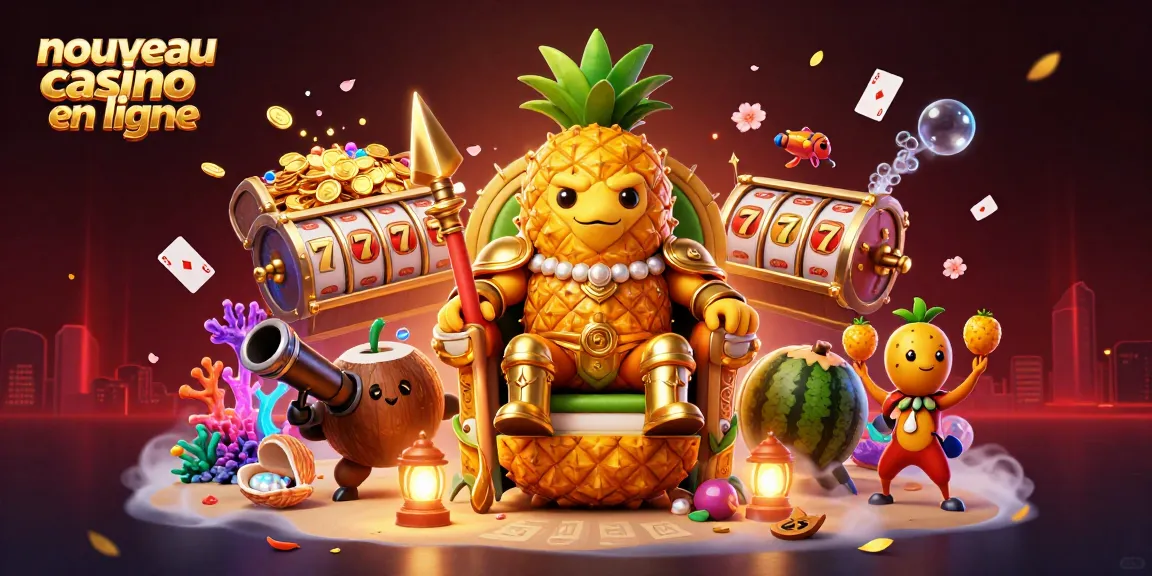Découvrez le nouveau casino en ligne avec une scène dynamique de jeu, mettant en avant des personnages festifs et des éléments de jackpot.