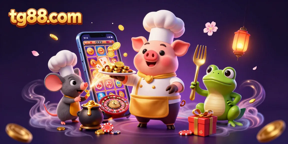 Taste the excitement of tg88com's casino games with vibrant characters and thrilling elements.