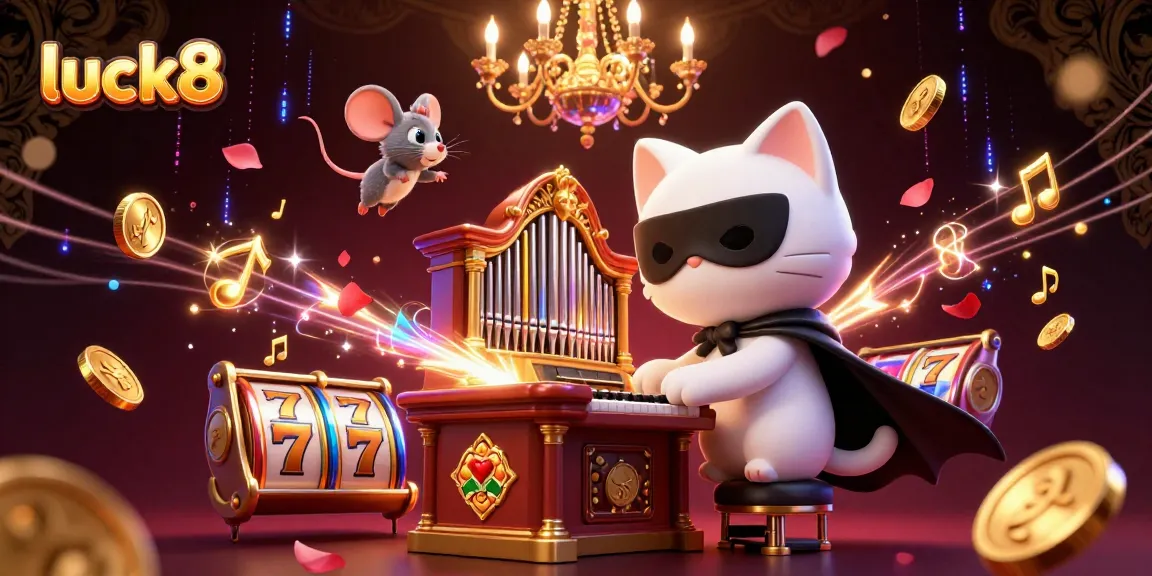 Experience exciting luck8 gameplay with a captivating 3D casino scene packed with vibrant characters and dynamic elements.