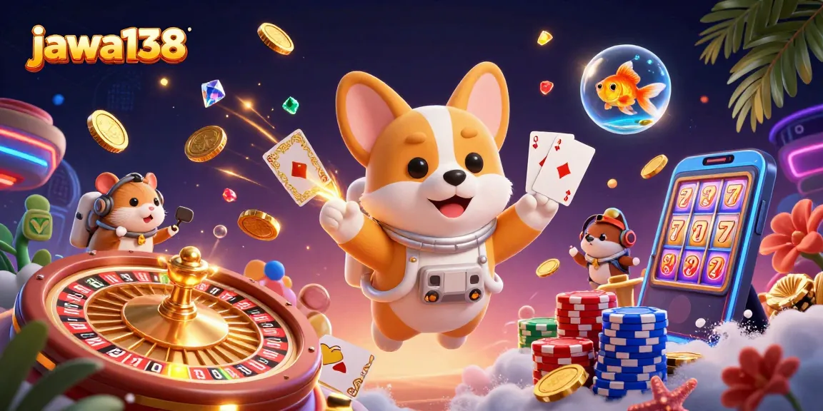 Jawa138 menawarkan pengalaman kasino yang mengasyikkan dengan astronaut corgi dan elemen permainan mengambang.