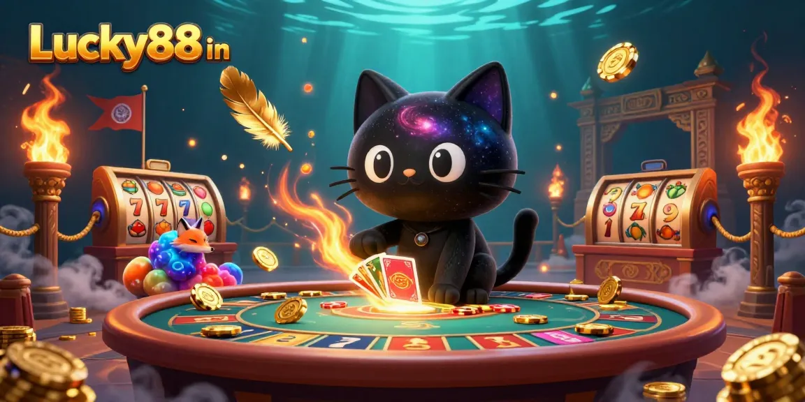 Engage with Lucky88 in a vivid cosmic casino adventure featuring animated characters and dynamic game elements.