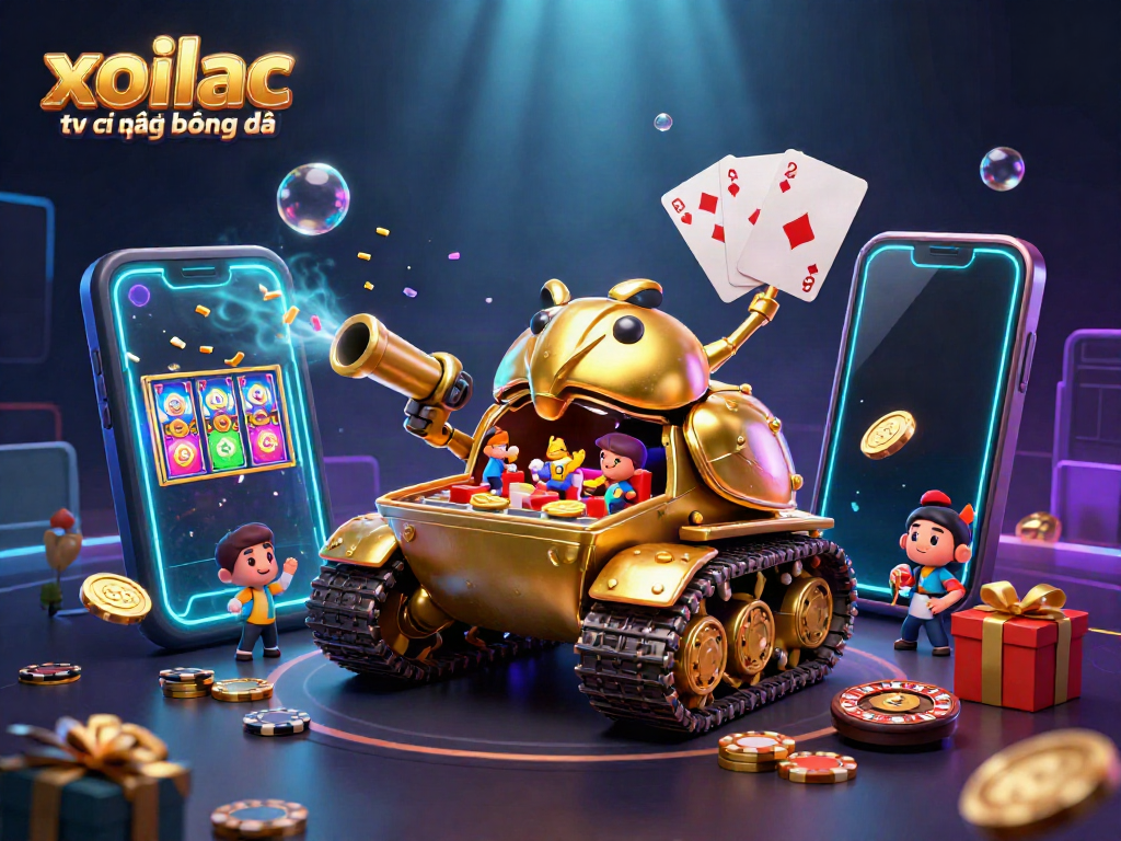Xoilac TV trực tiếp bóng đá scene showcasing vibrant casino elements and dynamic gaming action.