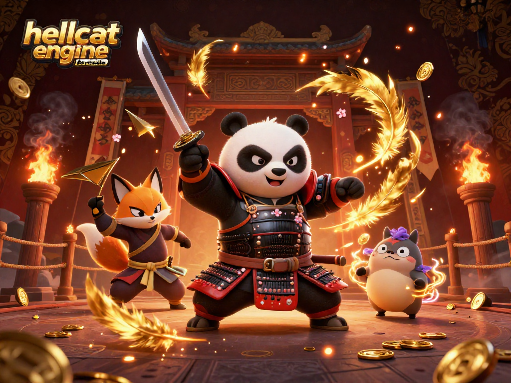 Engage in the thrill of the game with a vibrant illustration of hellcat engine for sale characters in a dynamic casino setting.