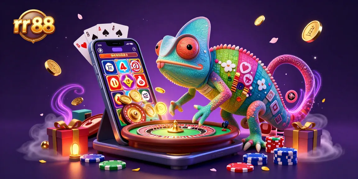 Engage with the vibrant world of rr 88, featuring a chameleon casino owner and dynamic gaming elements.