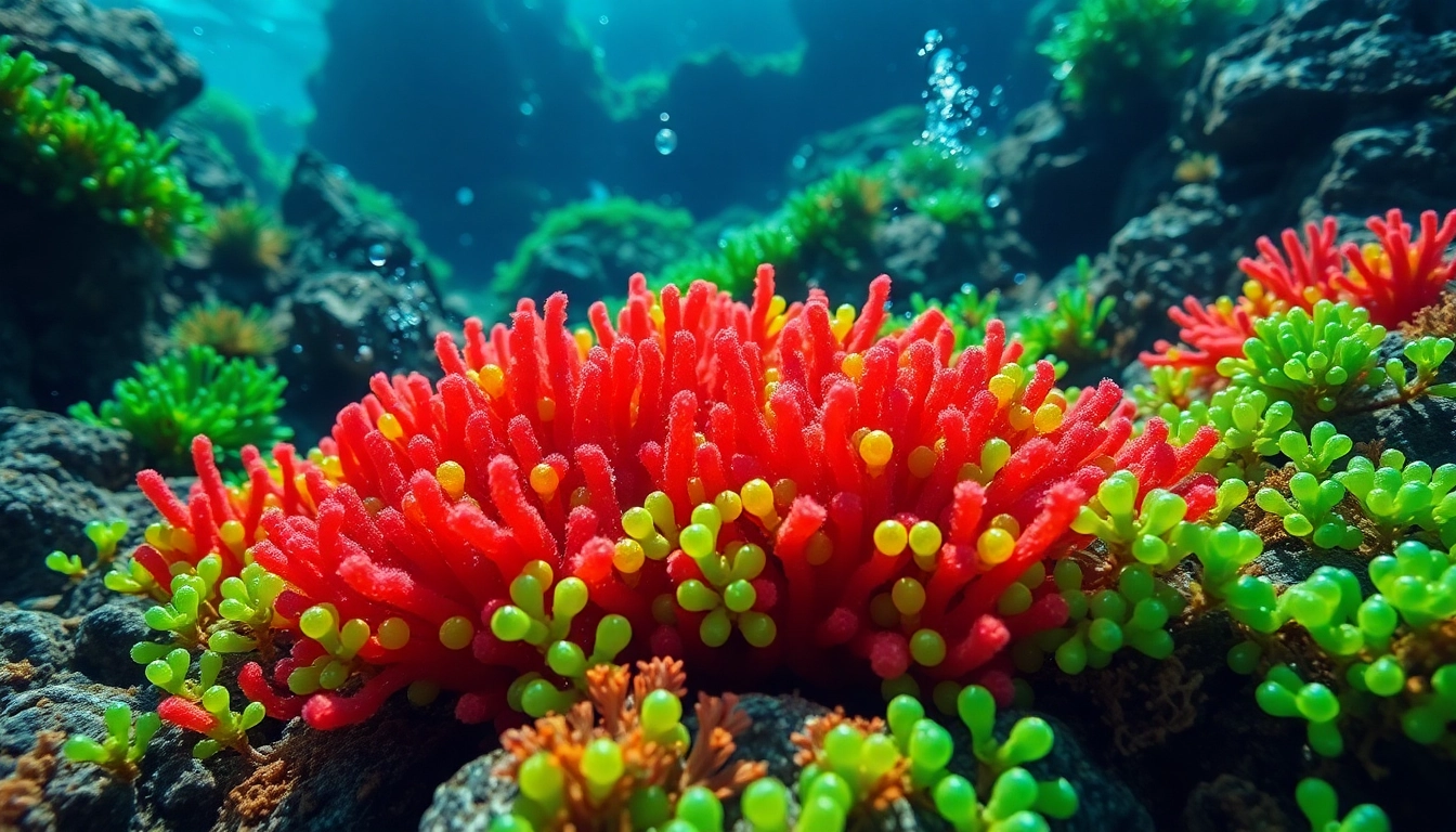 What is astaxanthin made from, showcasing vibrant Haematococcus pluvialis in underwater life.