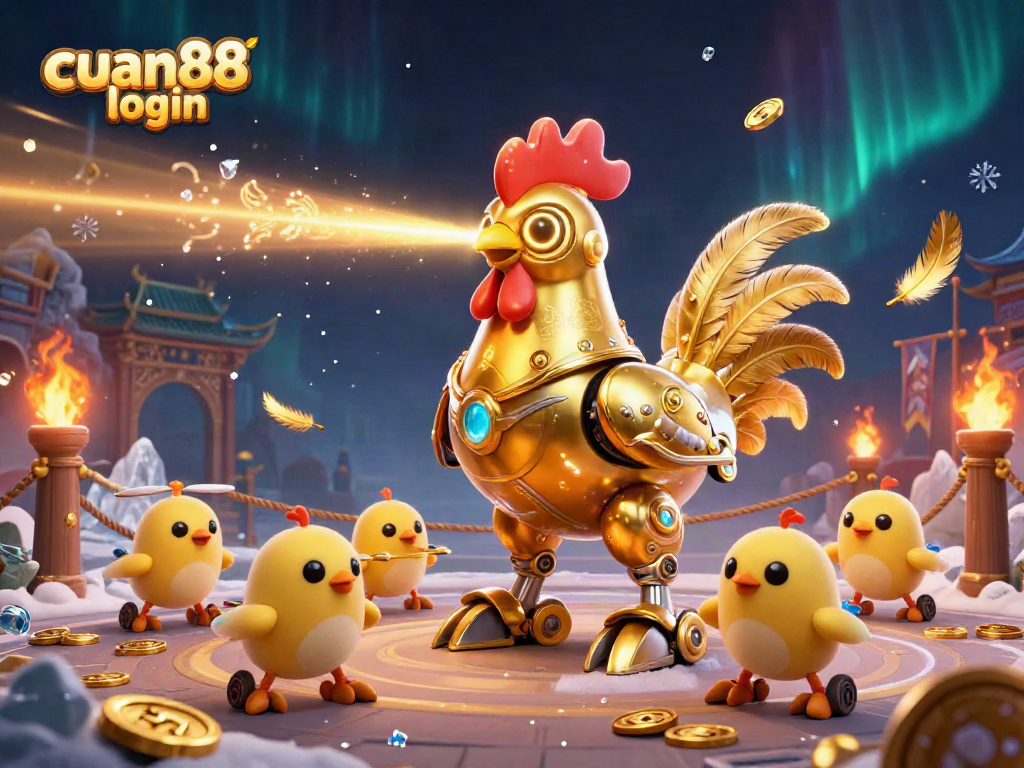 Engage with the cuan88 login through a vibrant casino scene featuring dynamic characters and gold elements.