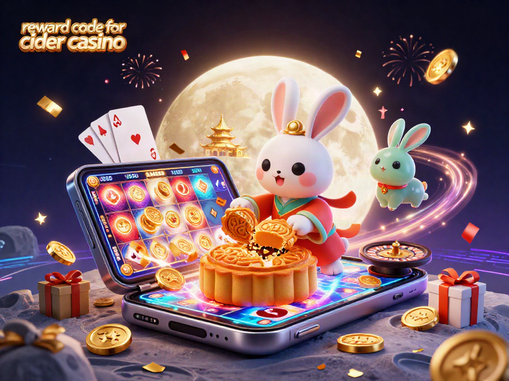 Play with the reward code for cider casino to earn free coins and bonuses in this vibrant 3D illustration.