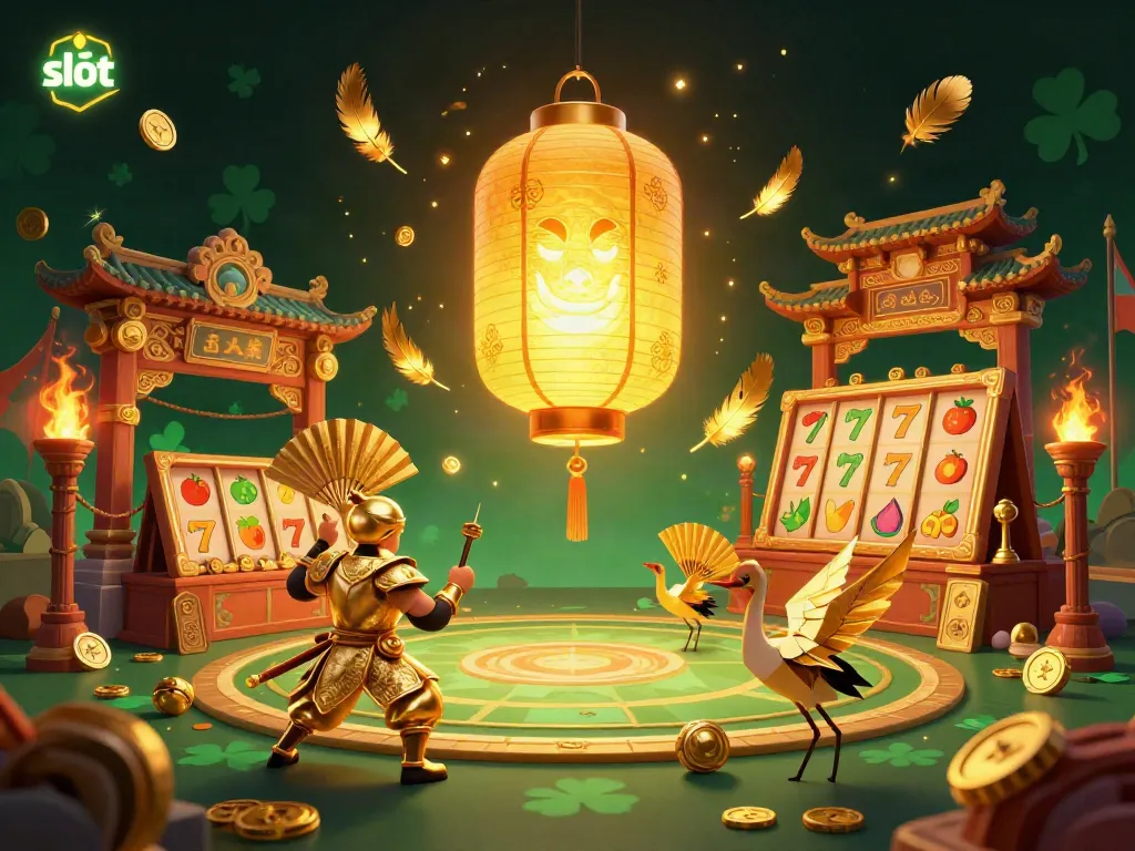 Mengguncang slot dengan pahlawan kertas dan simbol keberuntungan di pasar malam kasino.