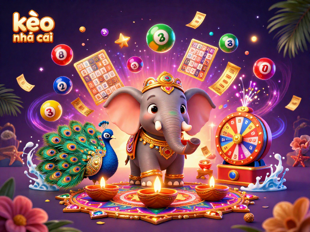 Engage in exciting kèo nhà cái action with a vibrant 3D casino scene featuring themed characters and lively game elements.