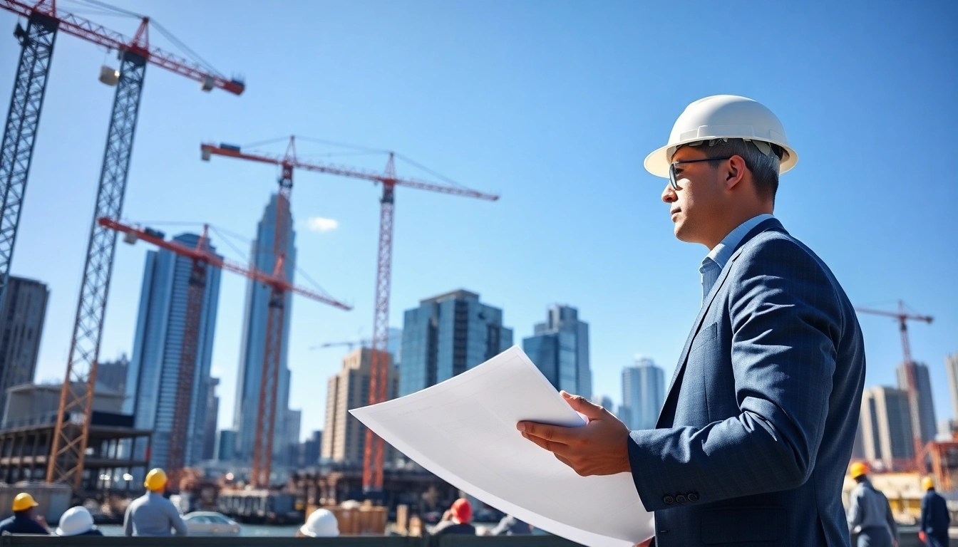 Delegating tasks as a New York City Construction Manager on a dynamic construction site.