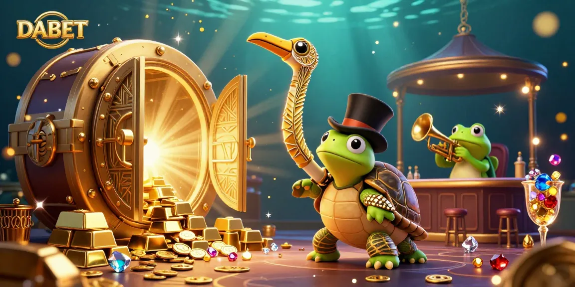 DABET casino illustration with cartoon characters enjoying a luxurious speakeasy atmosphere.